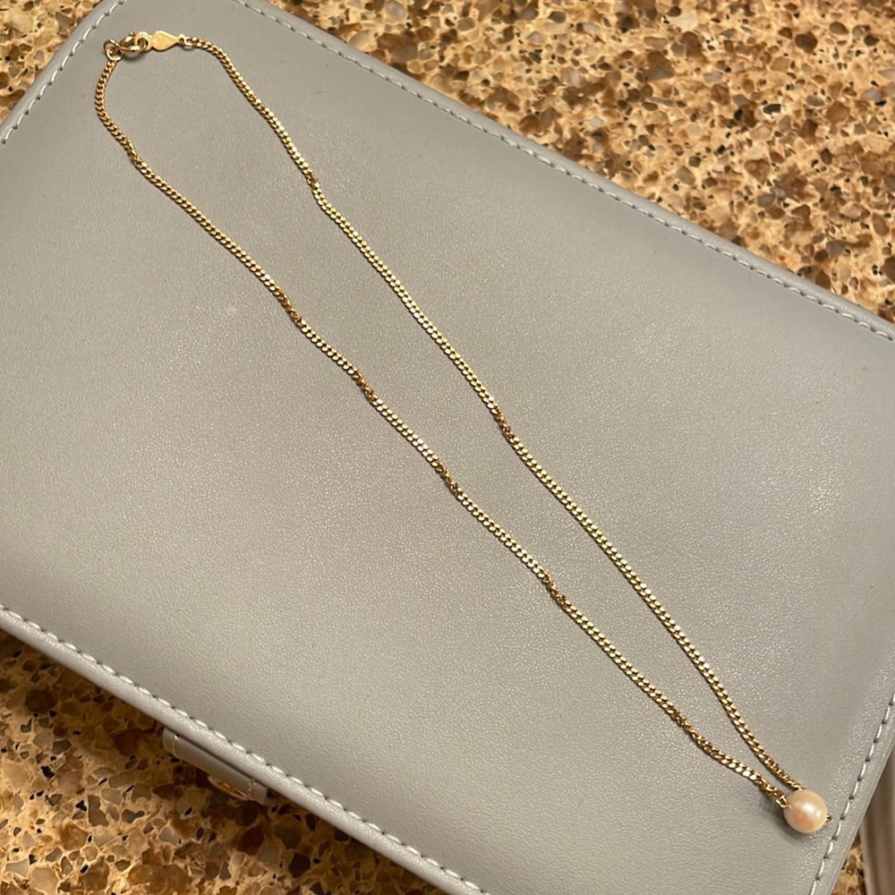 K14 solid yellow gold with cultured pearl❤️